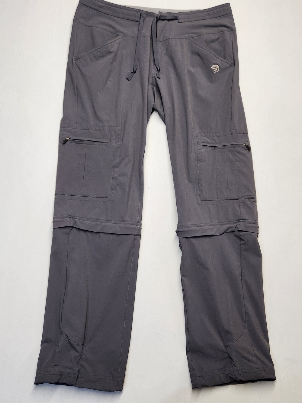 Mountain Hardwear Women’s 8 Regular Gray Convertible Cargo Hiking Pants Zip Off